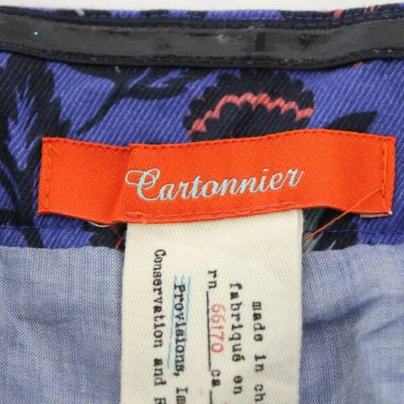 Cartonnier Anthropologie Womens Jumpsuit Romper Blue Straps Size 12 Knee Length - Picture 4 of 12